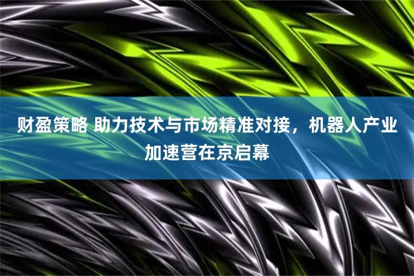 财盈策略 助力技术与市场精准对接，机器人产业加速营在京启幕